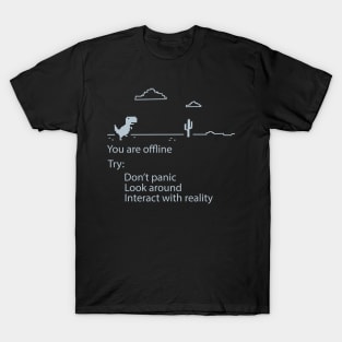 You are offline - Pixel Dinosaur T-Shirt